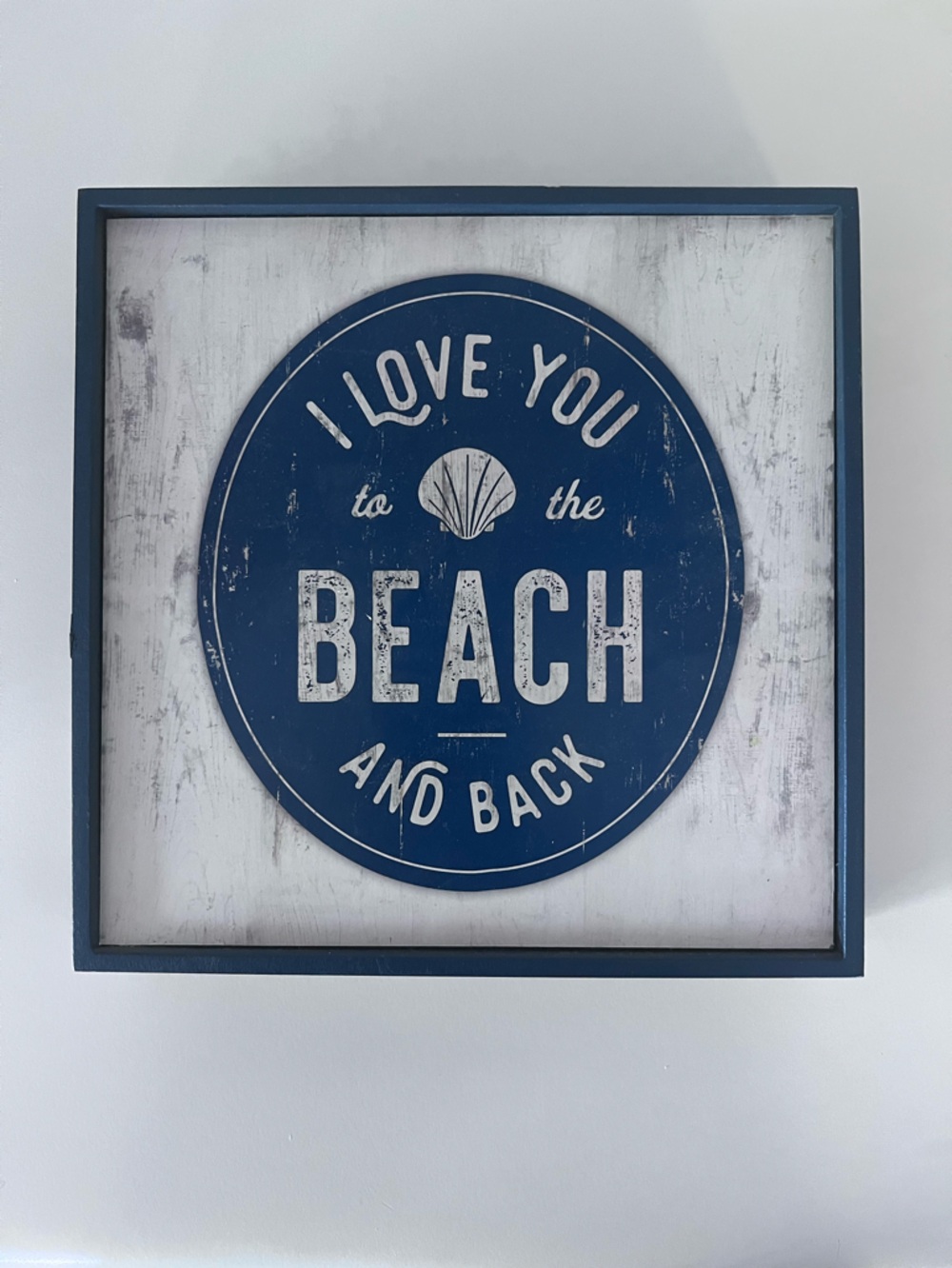 'I Love You to the Beach and Back' Nautical Coastal Wall Art Navy and White